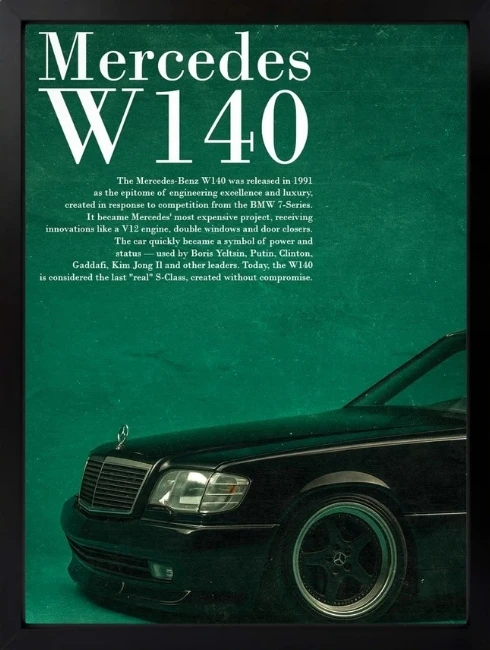 Mercedes W140 Duvar Tablosu 1. Fotoğraf