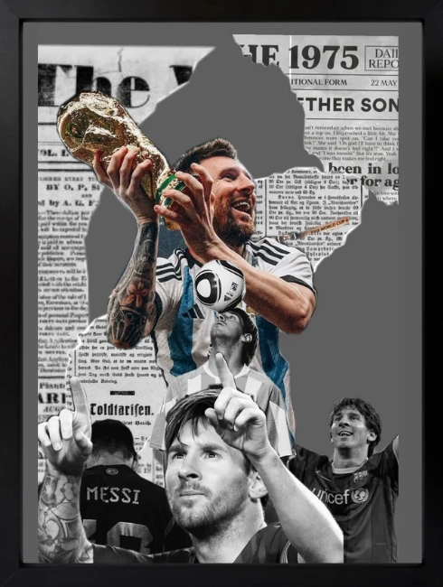 Messi Gazete Küpürü Duvar Tablosu 2. Fotoğraf