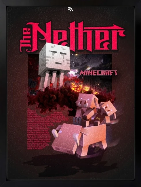 Minecraft Nether Duvar Tablosu 1. Fotoğraf