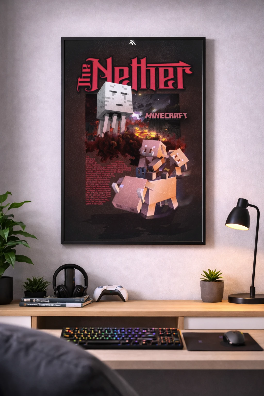 Minecraft Nether Duvar Tablosu 2. Fotoğraf