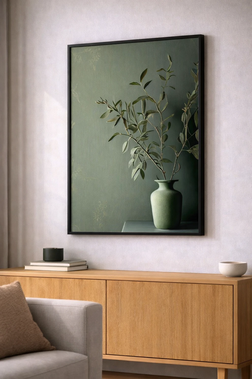 Minimal Bitki Vazo Duvar Tablosu 2. Fotoğraf