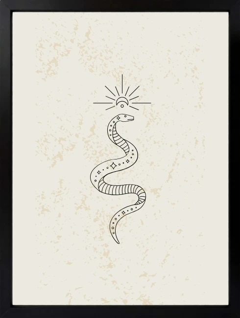 Minimal Spiritüel Yılan Duvar Tablosu 1. Fotoğraf