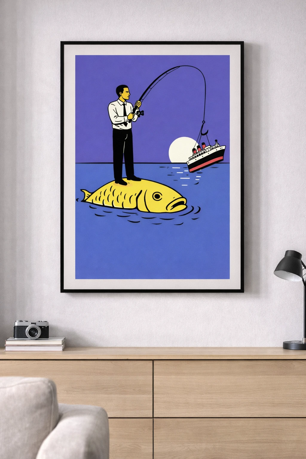 Modern Sanat Balıkçı Duvar Tablosu 2. Fotoğraf