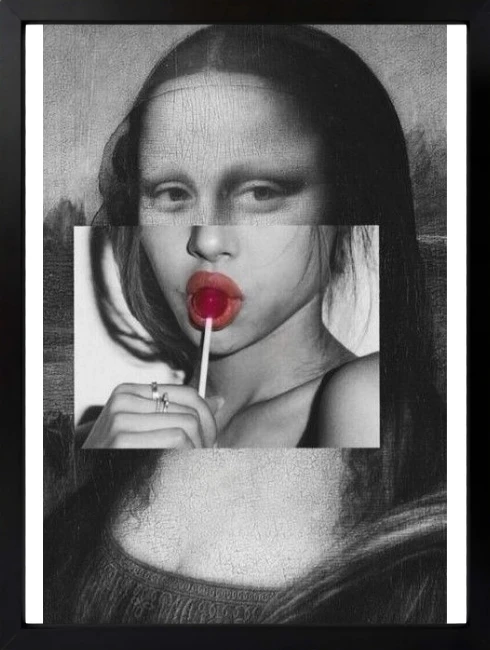 Mona Lisa Lolipop Mixart Duvar Tablosu 1. Fotoğraf