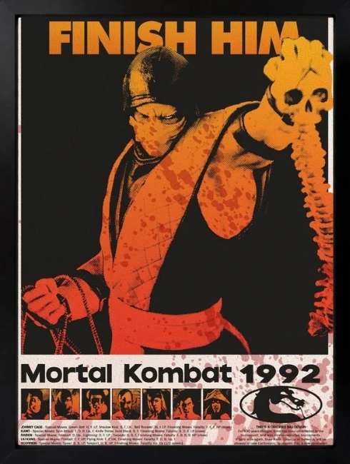 Mortal Kombat Finish Him Duvar Tablosu 1. Fotoğraf