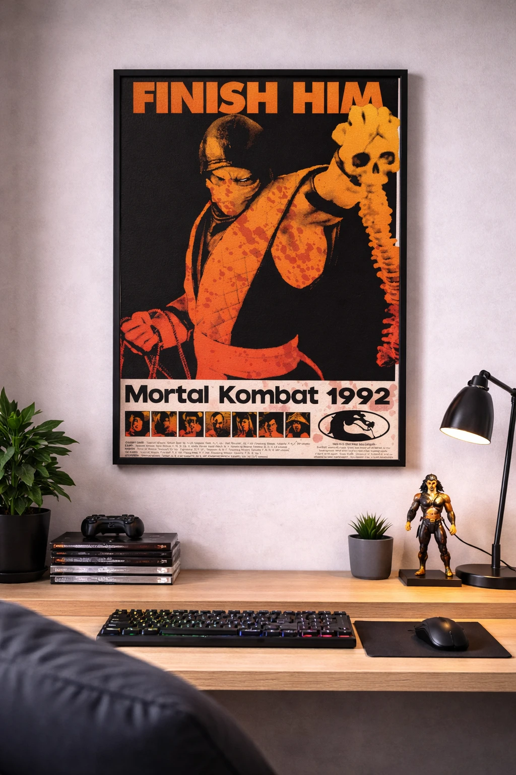 Mortal Kombat Finish Him Duvar Tablosu 2. Fotoğraf