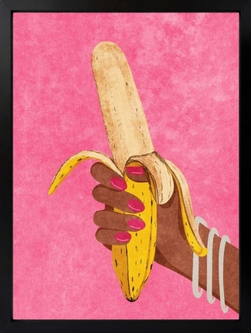 Muz El İllüstrasyon Duvar Tablosu 1. Fotoğraf