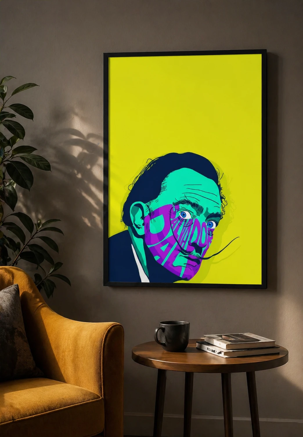 Neon Yüz Duvar Tablosu 2. Fotoğraf