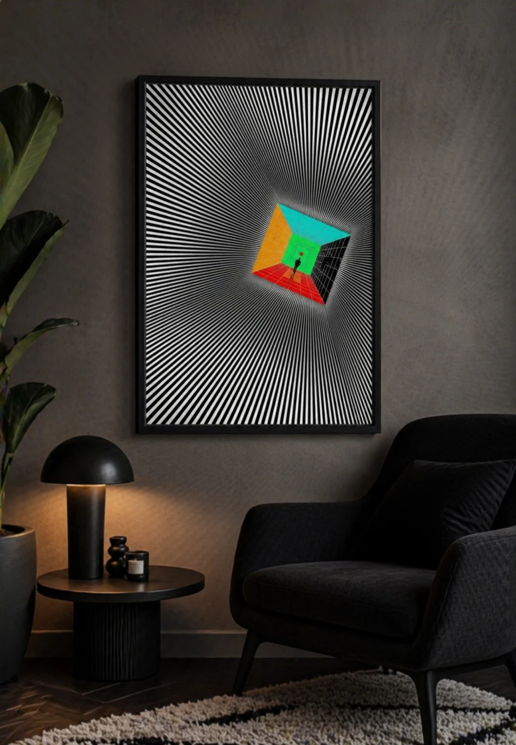 Optik İllüzyon Duvar Tablosu 2. Fotoğraf