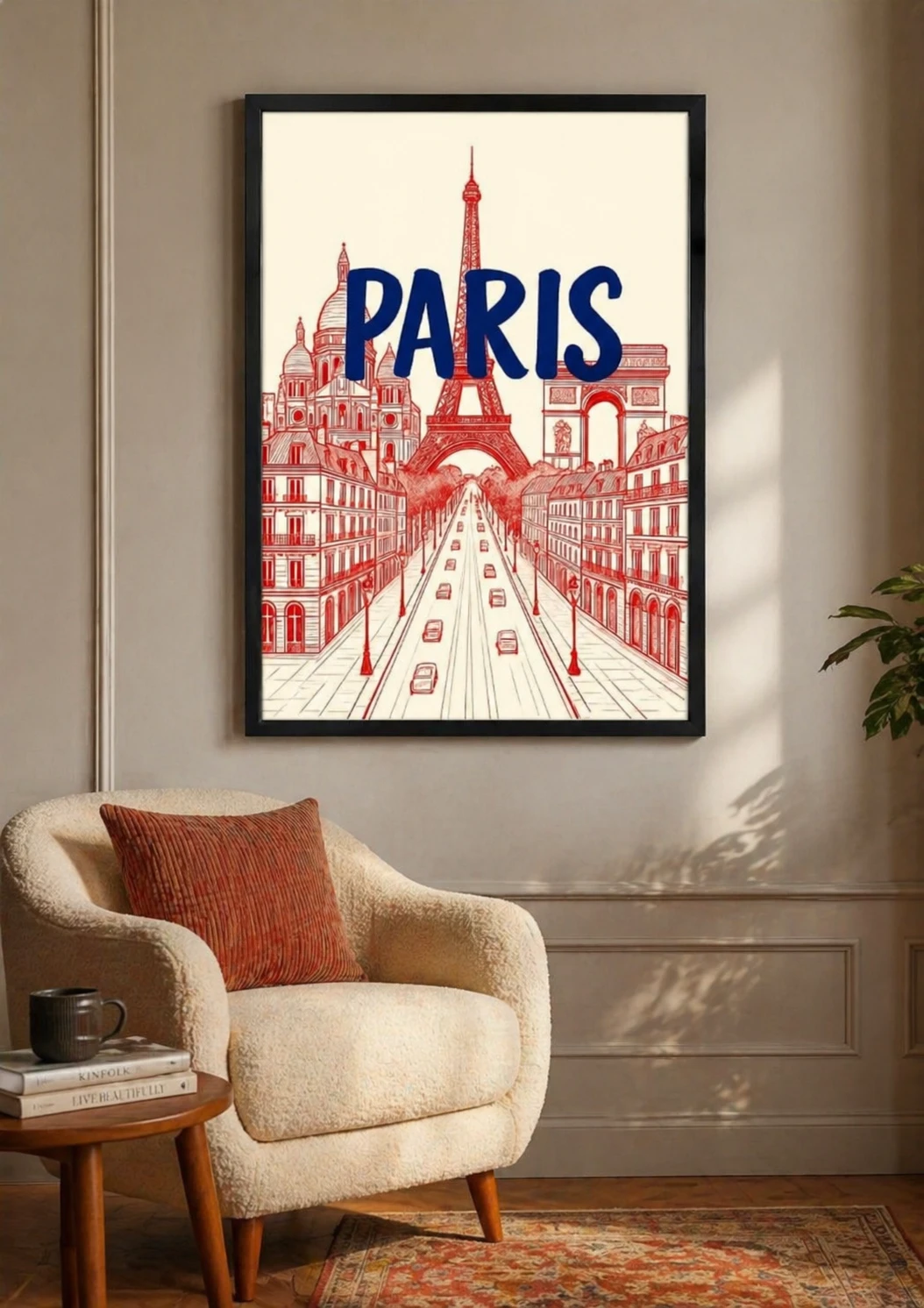 Paris Çizim Duvar Tablosu 2. Fotoğraf