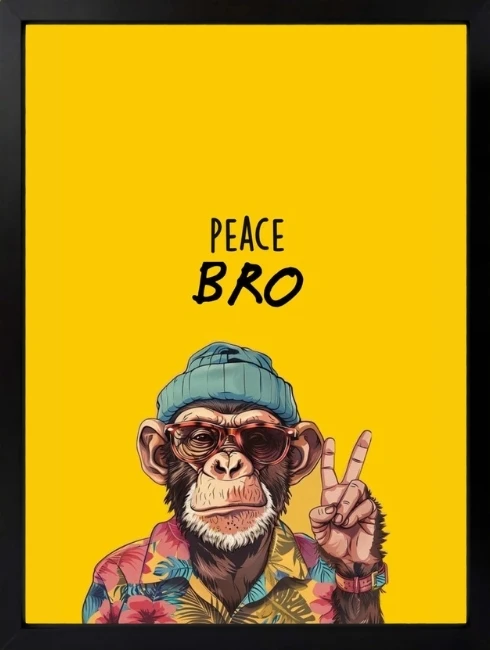 Peace Bro Mixart Duvar Tablosu 1. Fotoğraf