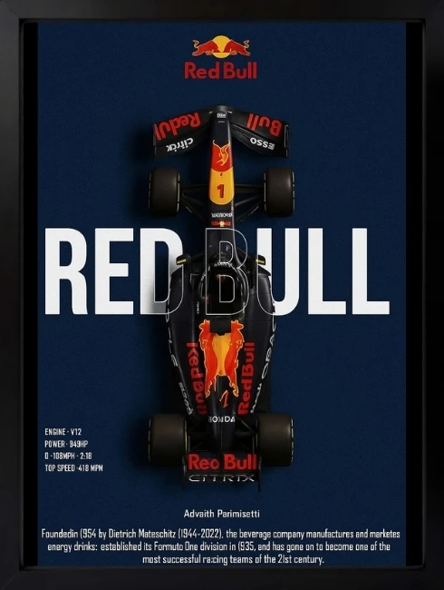 Red Bull Racing Formula 1 Poster Duvar Tablosu 1. Fotoğraf