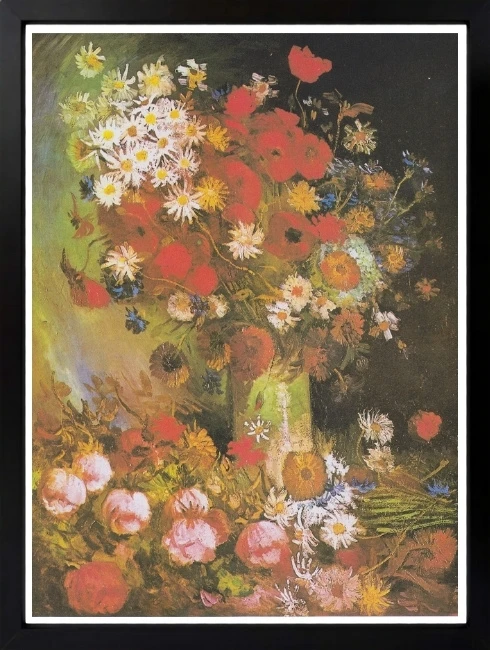 Still Life with Roses and Anemones Duvar Tablosu 1. Fotoğraf