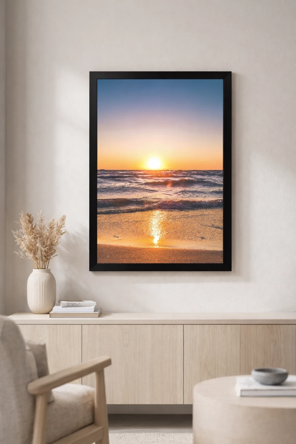 Sahil Gün Batımı Duvar Tablosu 2. Fotoğraf