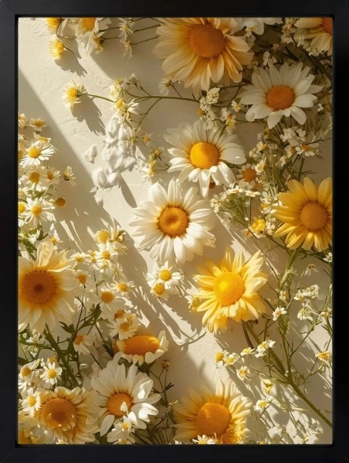 Sarı Papatya Floral Duvar Tablosu 1. Fotoğraf