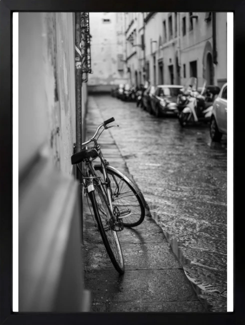 Siyah Beyaz Bisiklet Duvar Tablosu 1. Fotoğraf