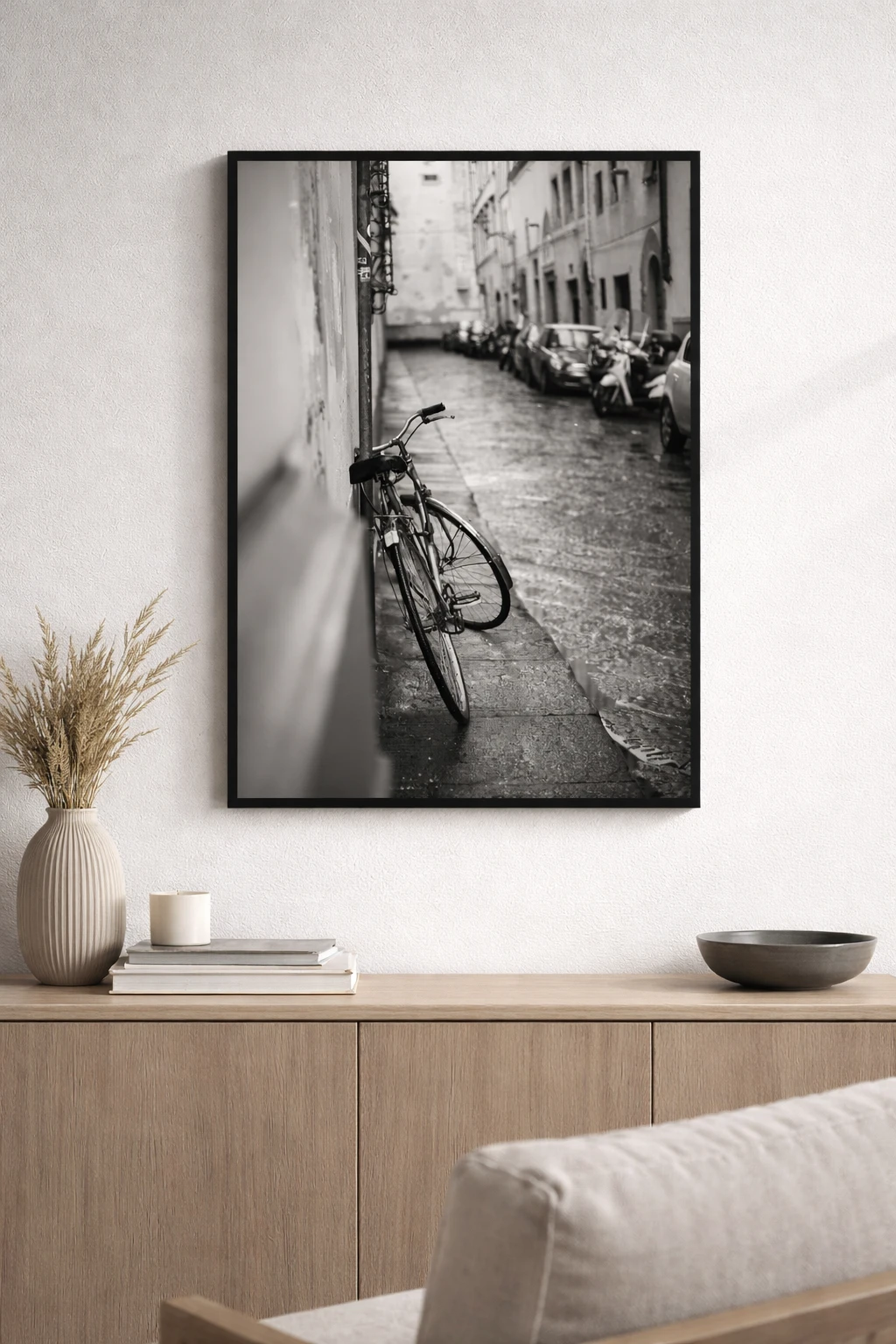 Siyah Beyaz Bisiklet Duvar Tablosu
