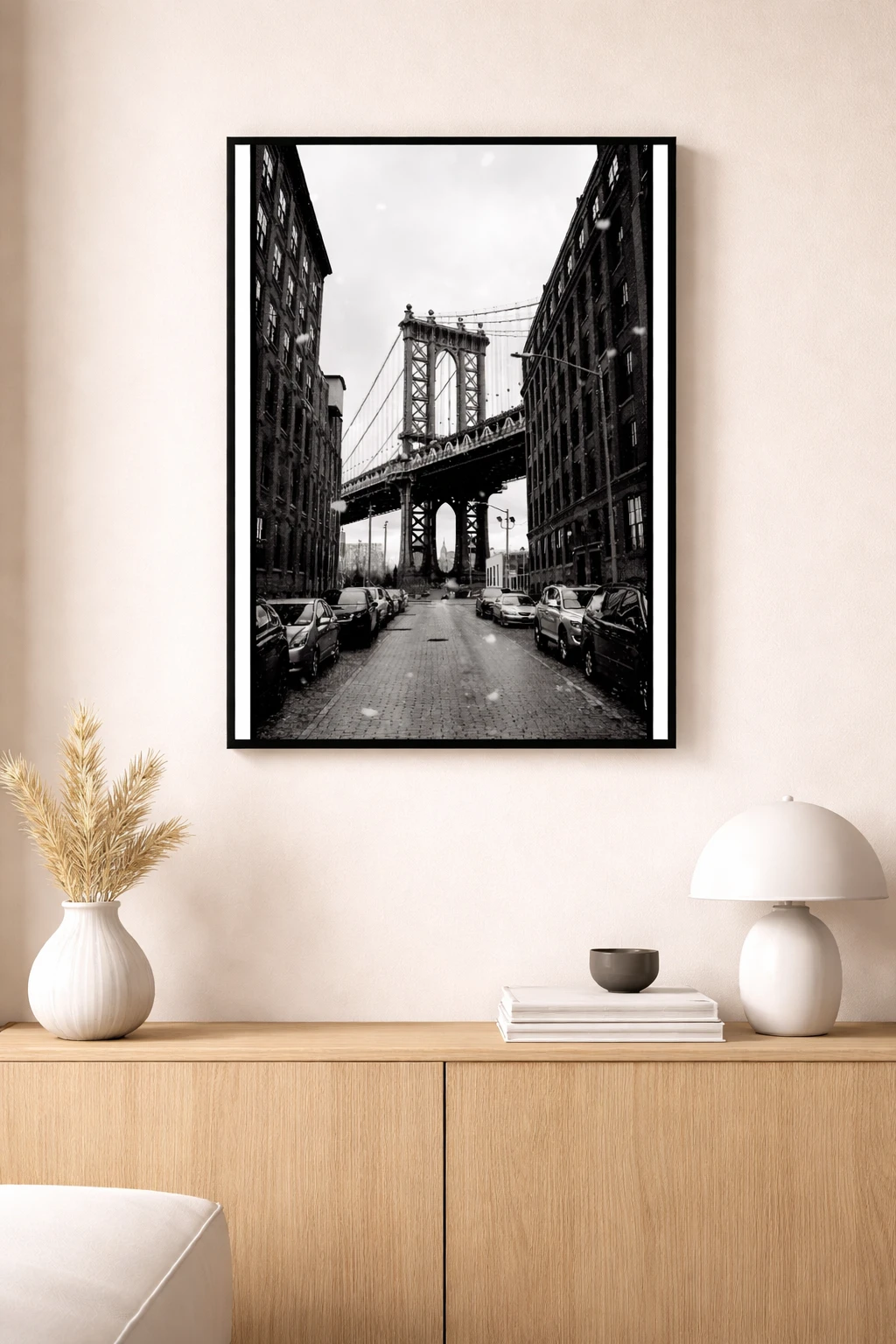 Siyah Beyaz Köprü Duvar Tablosu