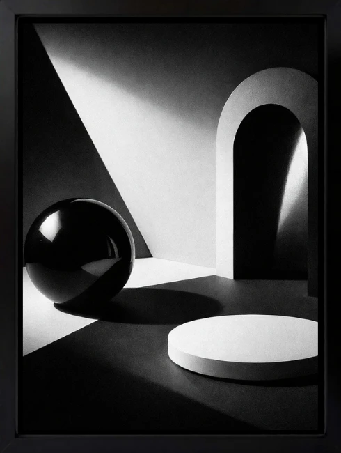 Siyah Beyaz Objeler Duvar Tablosu