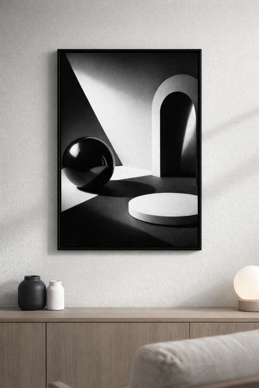 Siyah Beyaz Objeler Duvar Tablosu