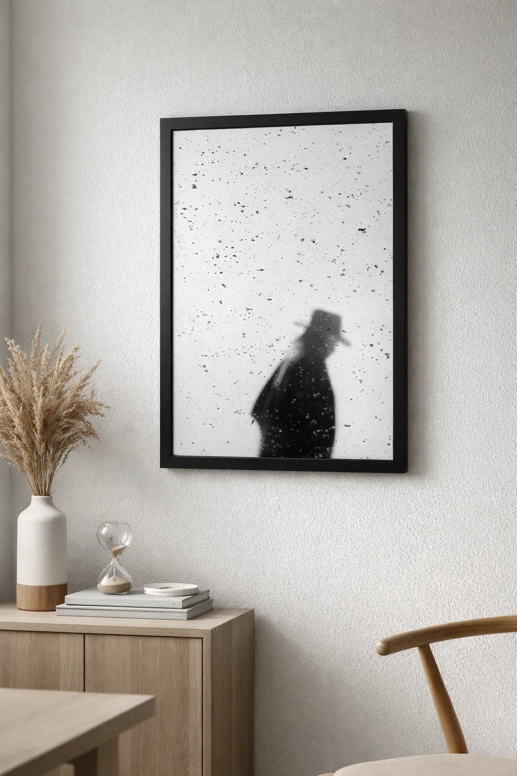 Siyah Beyaz Silüet Duvar Tablosu 2. Fotoğraf