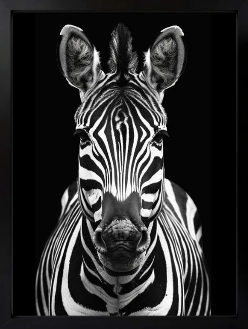 Siyah Beyaz Zebra Duvar Tablosu 1. Fotoğraf