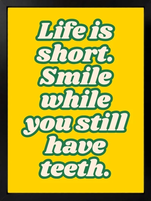 Smile Teeth Yazısı Duvar Tablosu 1. Fotoğraf