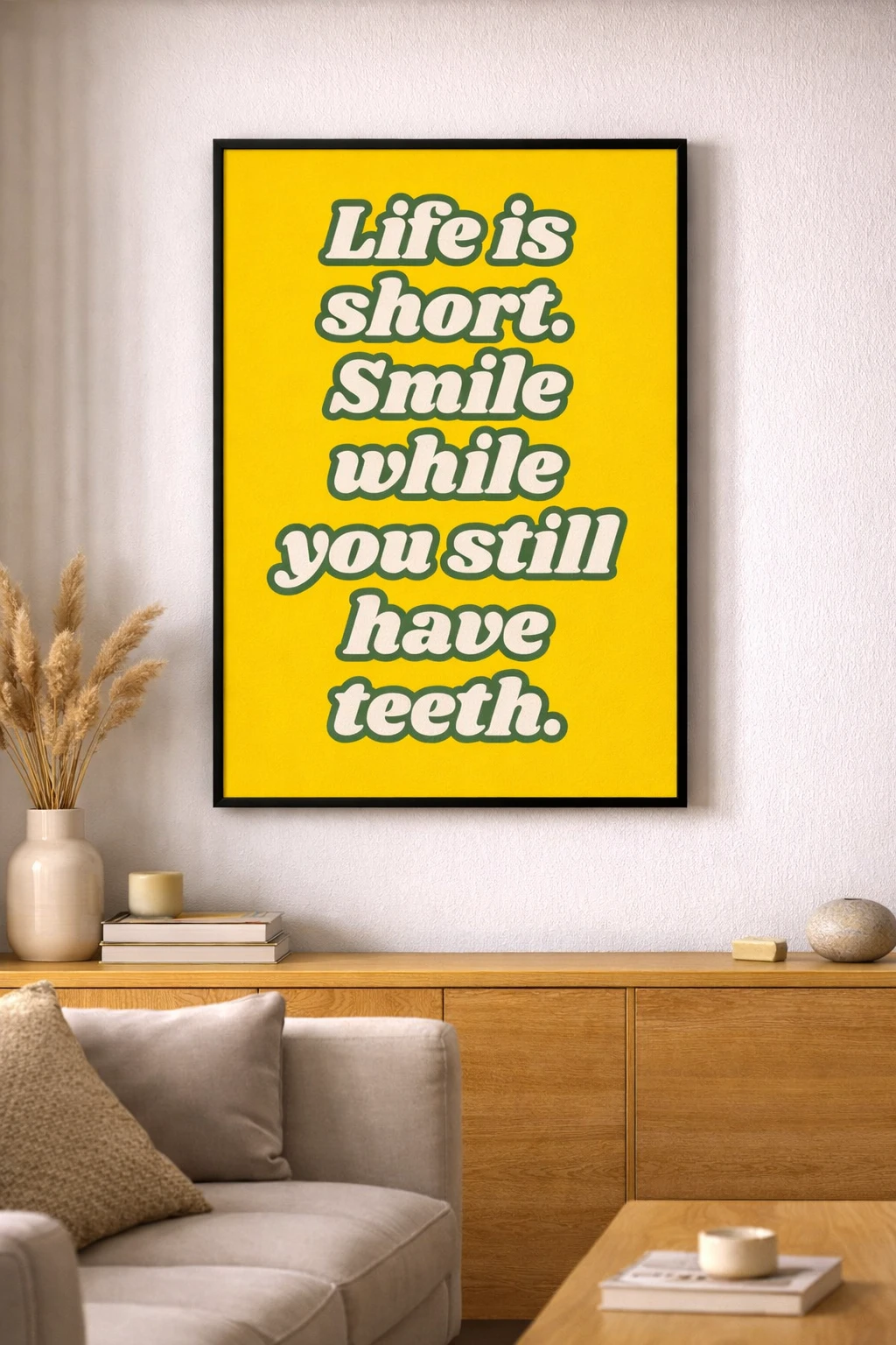Smile Teeth Yazısı Duvar Tablosu 2. Fotoğraf