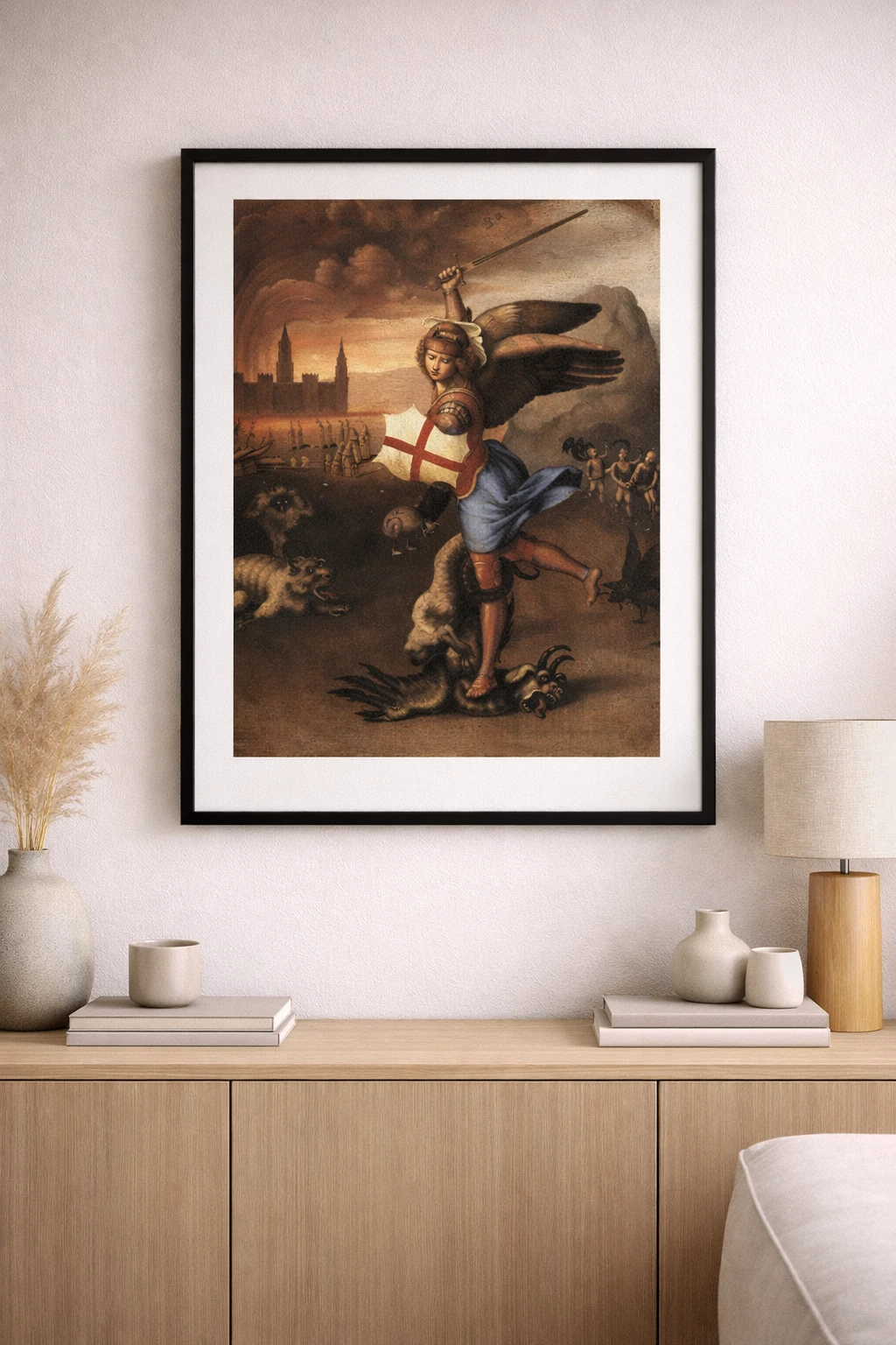 St. Michael Defeating Satan Duvar Tablosu 2. Fotoğraf