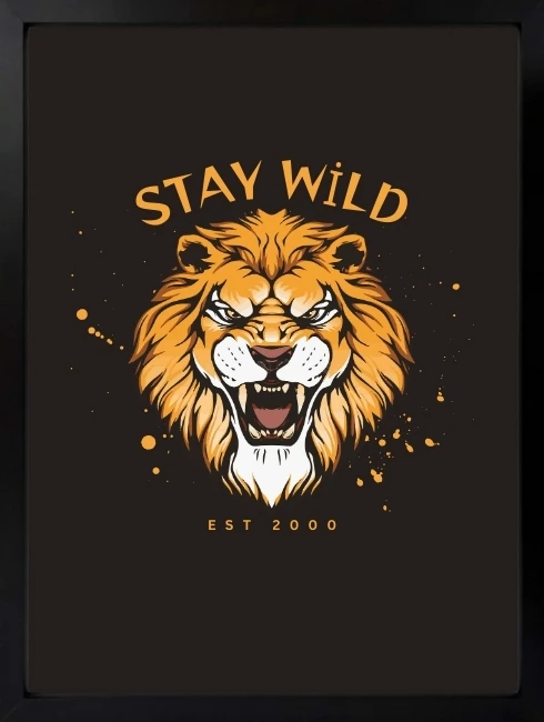 Stay Wild Aslan Duvar Tablosu 1. Fotoğraf