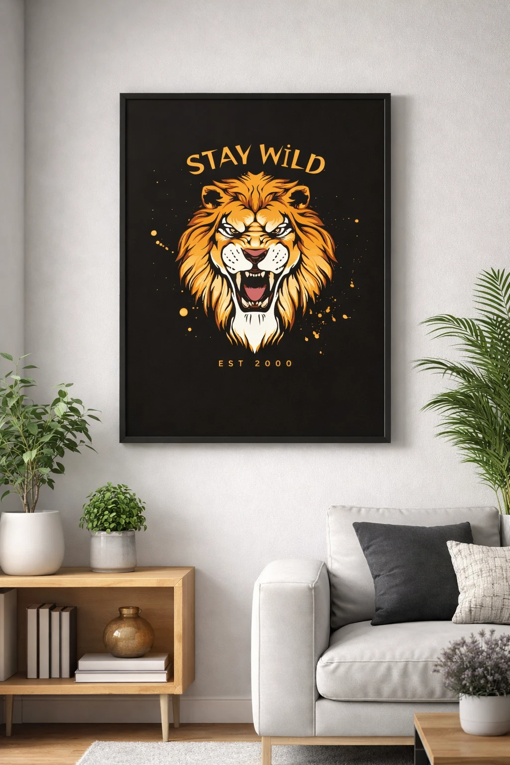 Stay Wild Aslan Duvar Tablosu 2. Fotoğraf