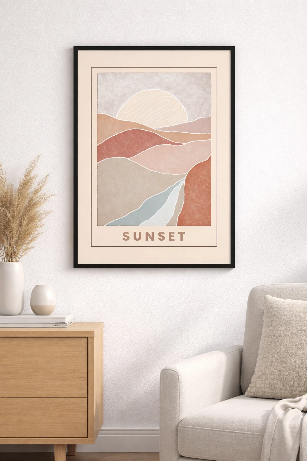 Sunset Pastel Duvar Tablosu 1. Fotoğraf