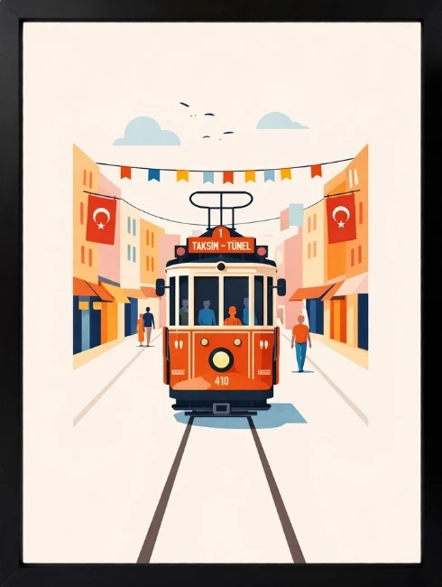 Taksim İllüstrasyon Duvar Tablosu 1. Fotoğraf