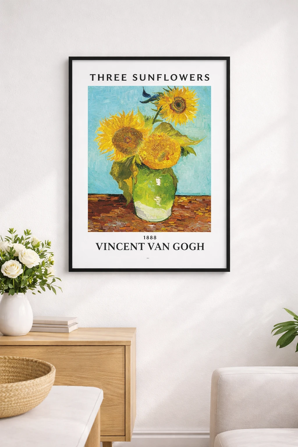 Three Sunflowers in a Vase 2. Fotoğraf