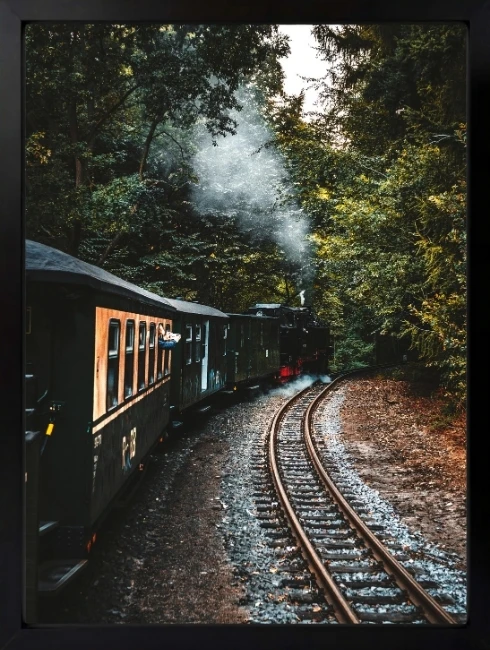 Tren Yolu Manzarası Duvar Tablosu