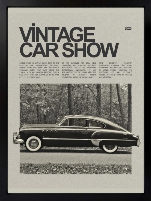 Vintage Car Show Duvar Tablosu 1. Fotoğraf